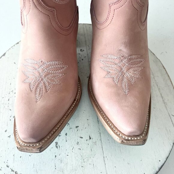 Lane SMOKESHOW Womens Cowboy Boots 8.5 Pink Leather Western Cowgirl Mid Calf - Picture 6 of 13